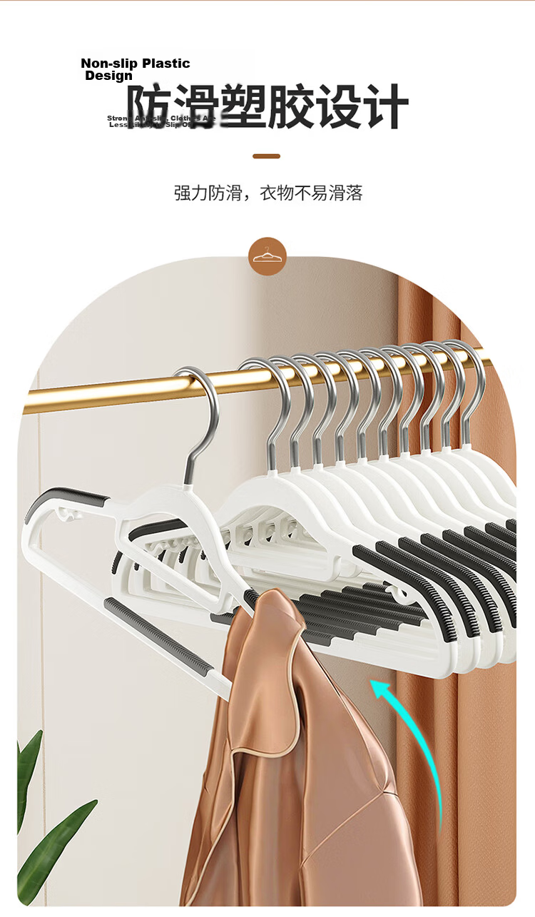 JEKO&JEKO Non-Marking Non-Slip Adult Clothes Hanger Dual-Use for Wet and Dry Clothes Wide Shoulder Coat Hanger 3