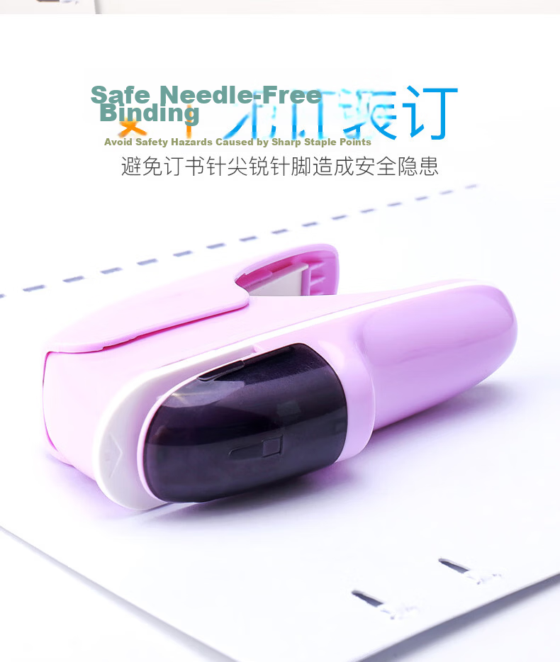 KW-Trio Needleless Stapler, Eco-Friendly Student Stapler, Handheld Small Size Stapler, Labor-Saving Binding Machine, Can Bind up to 8 Pages 2