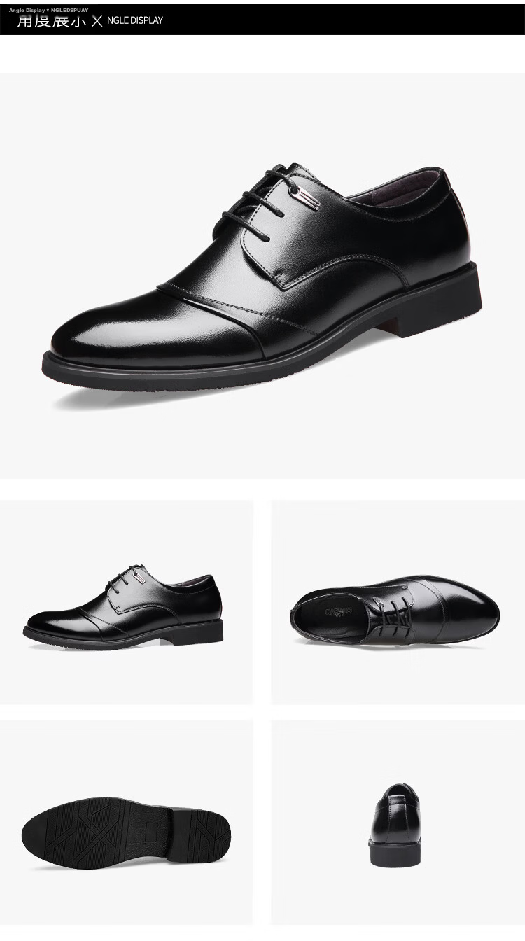 CARTELO Men's Leather Business Formal Shoes, Height-Increasing Men's Shoes for Autumn And Winter, Warm Footwear 2513, Black Height-Increasing Style, Size 39 27