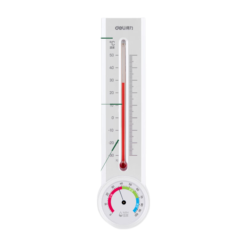 Deli Classic Wall-Mounted Thermometer, Home Indoor Temperature Gauge, Battery-Free Thermometer And Hygrometer, Upgraded Version 8848