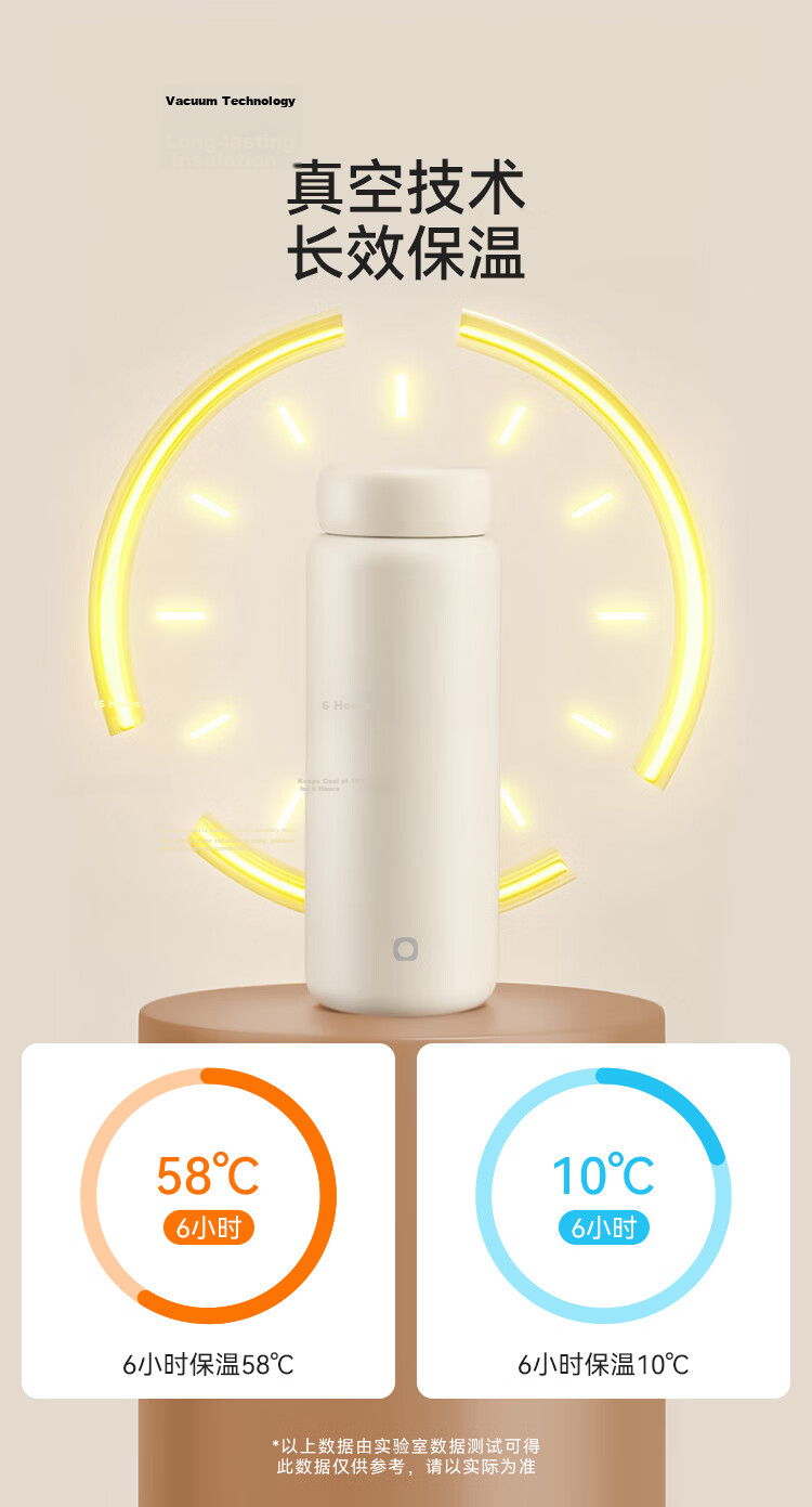 JD Jingzao Insulated Pocket Thermos Small Portable Vacuum Flask for Men Women Children 316L Stainless Steel 330ml 5