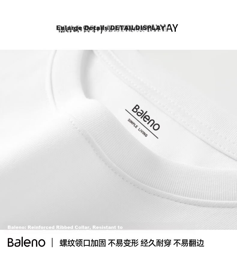 Baleno Men's Short Sleeve T-Shirt Summer Youth Trendy Casual Loose Breathable Cotton Half Sleeve Top 19