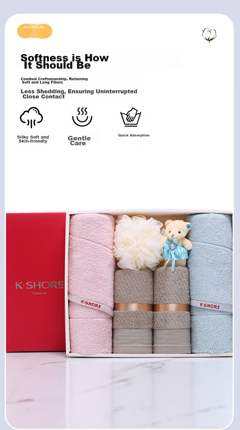 KING SHORE Pure Cotton Towel Gift Box, Class A All-Cotton Sports Face Towel, Return Gift, Business Gift, Employee Benefits, Towel Companion Gift 6