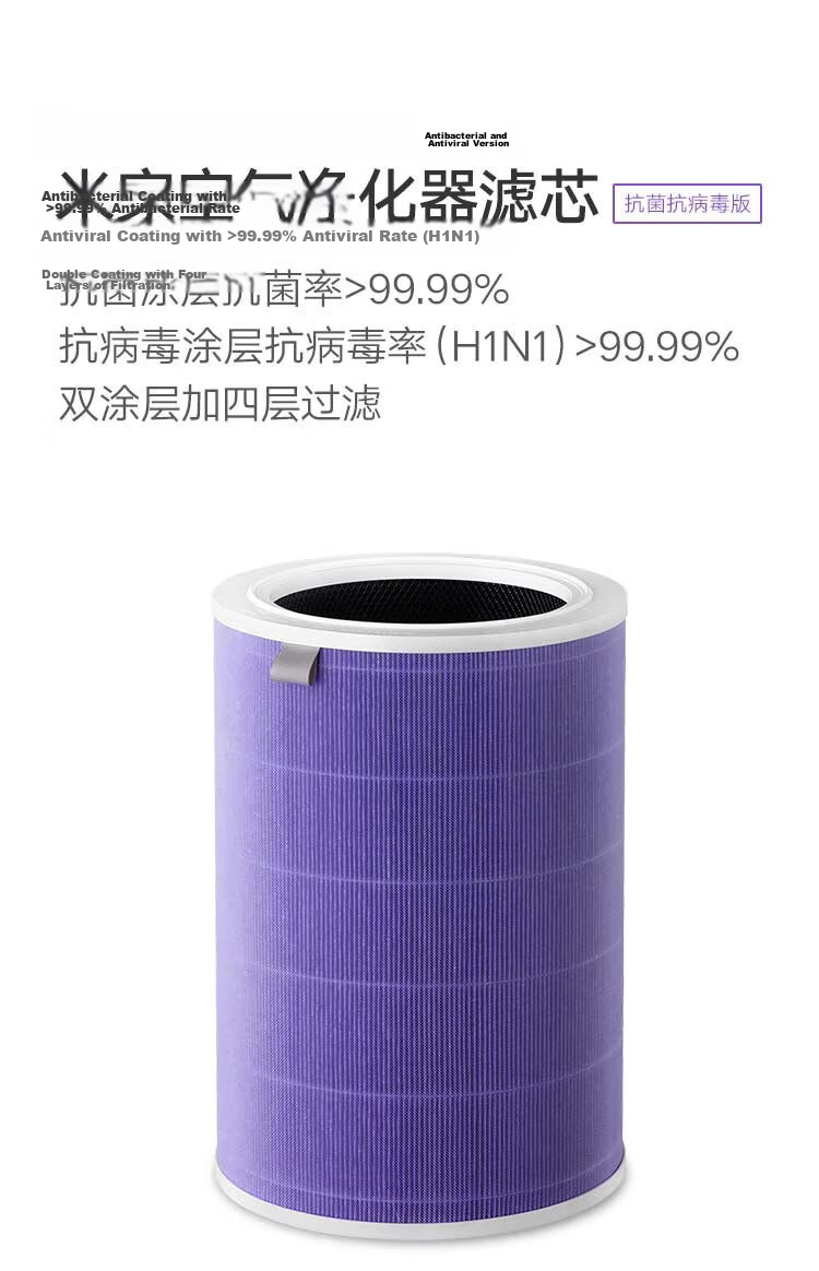 Mijia Xiaomi Air Purifier Filter Cartridge, Antibacterial Upgraded Version, Removes Formaldehyde, Bacteria, And Smoke Odors, Compatible with First/second/second S/third/pro Models 1