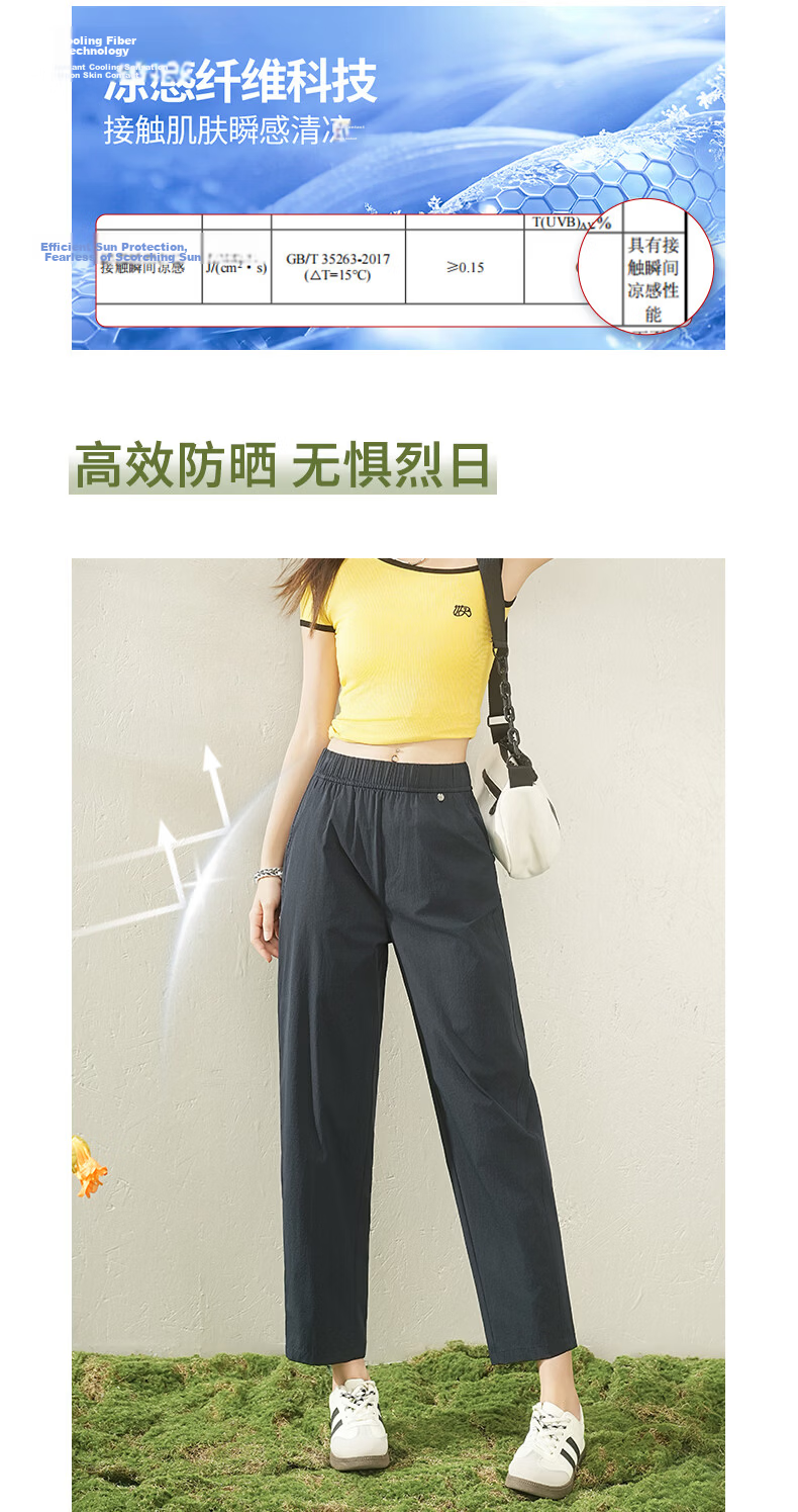 Borui Women's Lightweight Summer Sun Protection Cooling Capri Pants 2026 New Slim Fit Casual Pants Navy XL 6