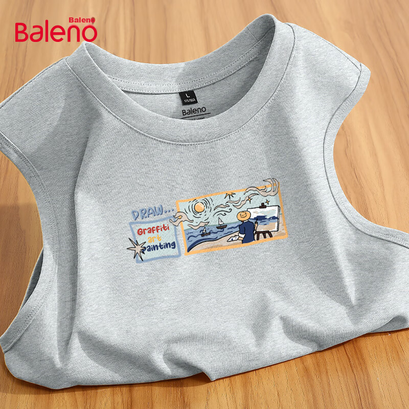 Baleno Cotton Men's Summer Vest Casual Fresh Sports Sleeveless Basic Simple Hong Kong Style Ins Versatile Trendy Men's Tank Top 23