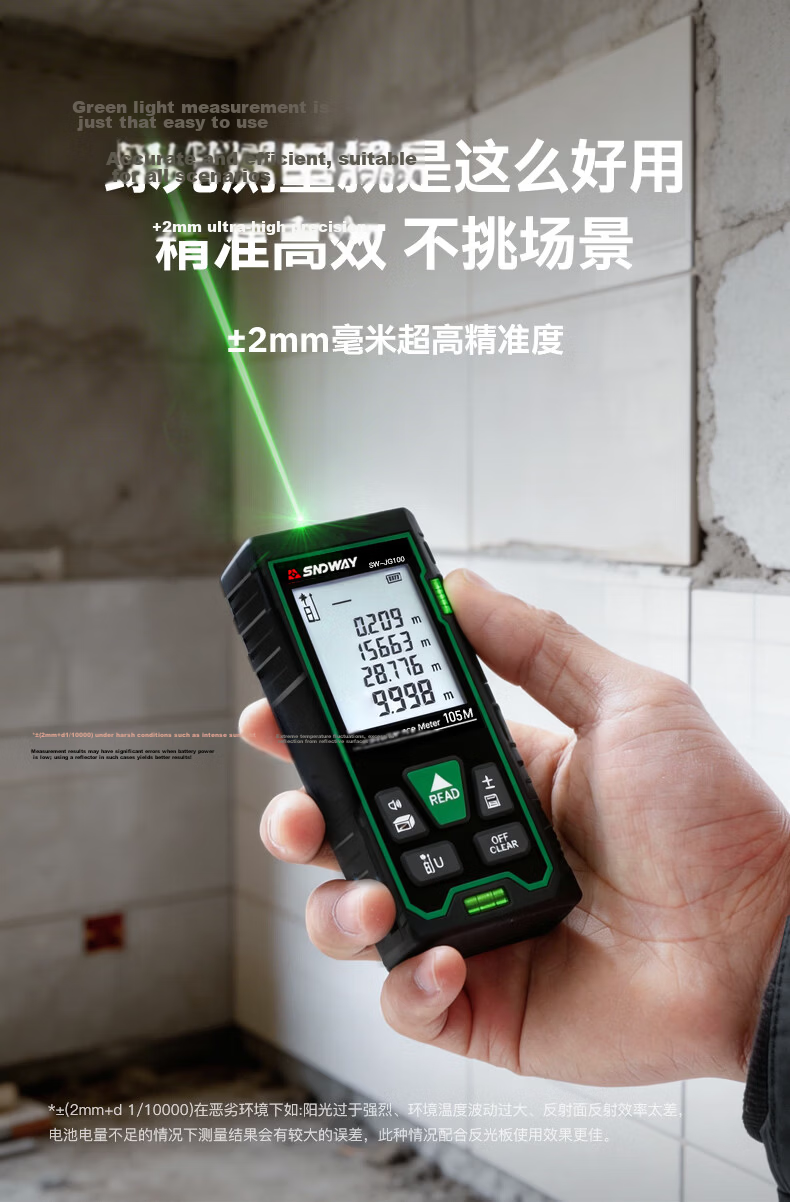 Shendawei Laser Distance Meter Green Light High Precision Electronic Laser Ruler 70m Infrared Home Measurement Device SW-JG70 5