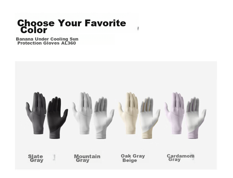 Beneunder Women's Summer UV Protection Sun Gloves for Driving and Cycling Outdoor Sports Cooling Gray AL360 50