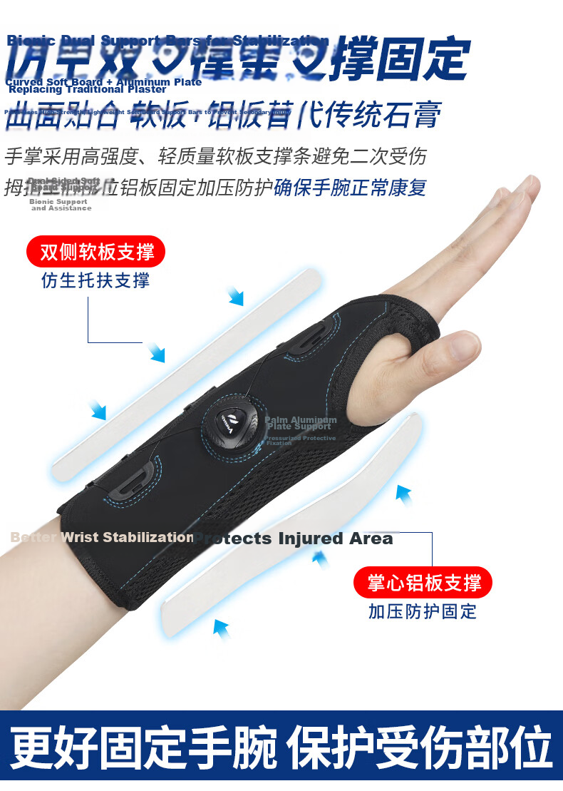 NAILEKESI N Medical Rotary Knob Wrist Brace Joint Fixation Support for Sprains, Wrist Strain Pain, Radius Fracture, Tendonitis Protection for Left Hand 2