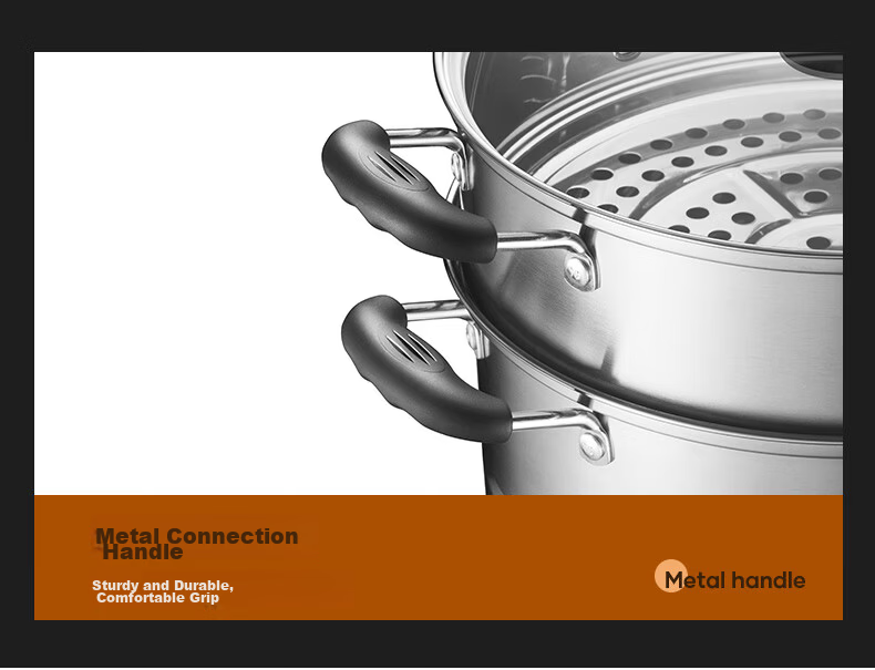 SUPOR Easy Storage 304 Stainless Steel Double-Layer Bottom 30cm Steamer Pot Soup Pot Steaming Basket for 3-4 People SZ30B1 24