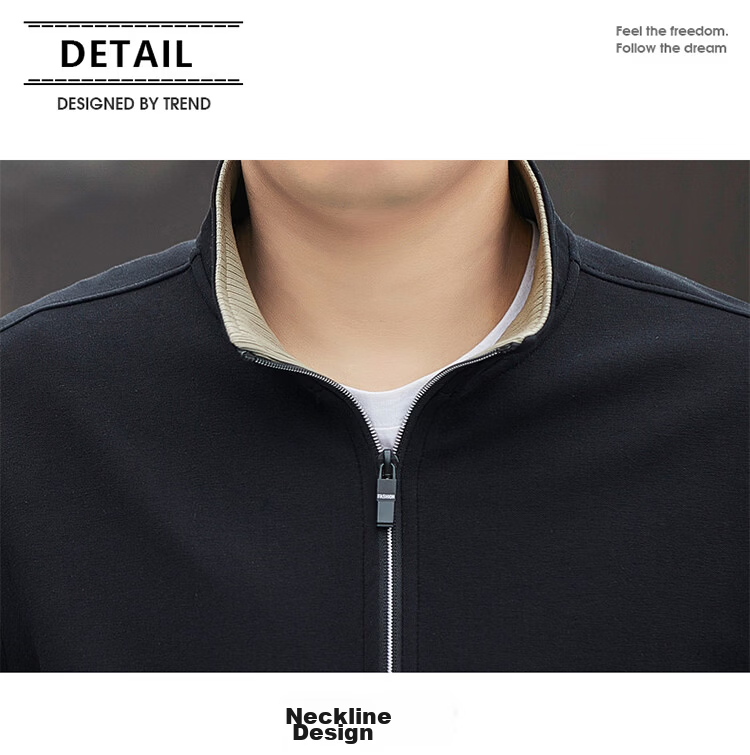 ROMON Men's Jacket Cardigan Sweatshirt Casual Sports Loose Fit Jacket Navy Blue 6XL Model 7508 Spring Autumn 3