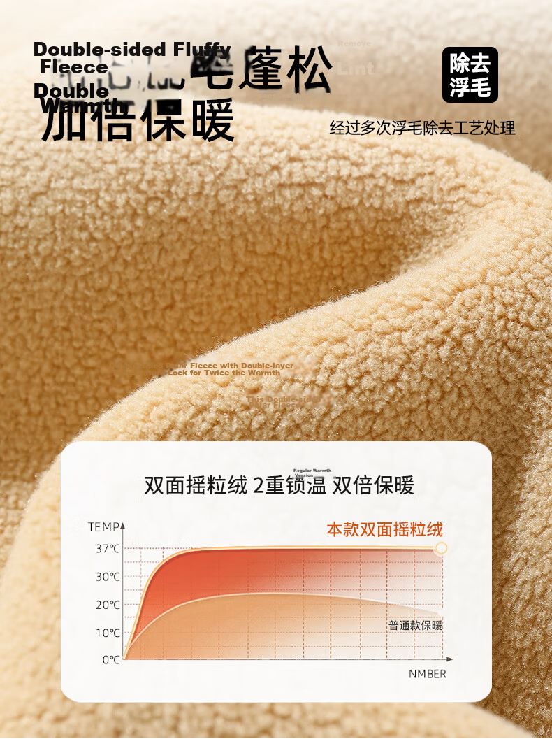 JEEP SPIRIT Men's Winter Outdoor Heated Warmth Double-Sided Fleece Thickened Vest with Stand Collar 4