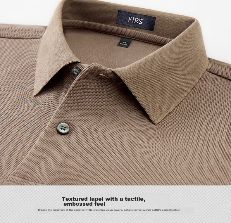 FIRS 100% Cotton Mercerized Summer Short Sleeve Polo Shirt 2026 New Men's T-Shirt High-End Top 33