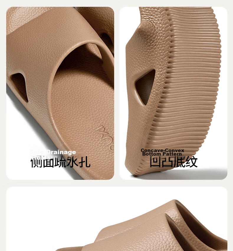 Puxi Lychee Wood Bathroom Slippers Couple Home Shower Non-Slip EVA Four Seasons Slippers Men Lotus Mist Purple Size 39-40 16