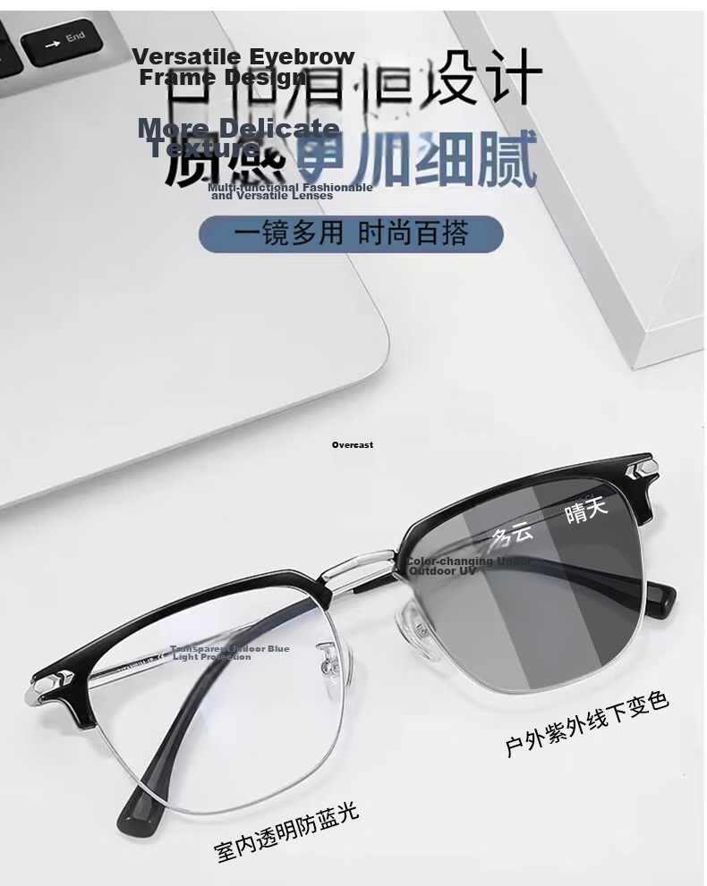 Jimmy Orange Blue Light Blocking Radiation Glasses Unisex Photochromic Prescription Gaming Eyewear Non-Prescription Frame 9445 Black 4