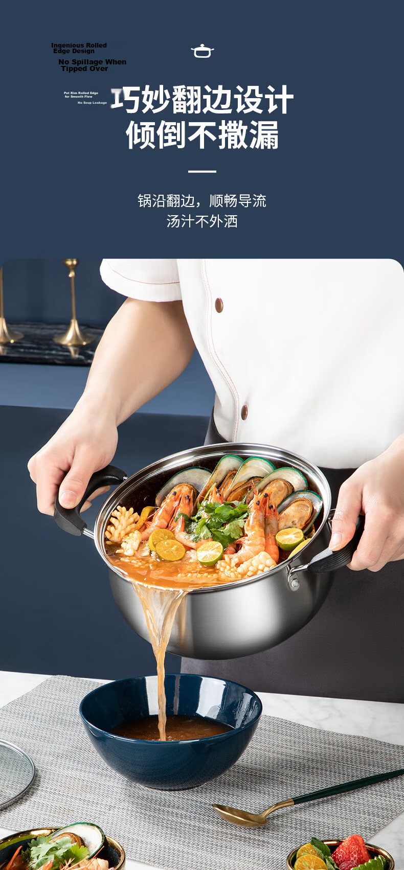 COOKER KING Stainless Steel Thick Soup Pot 316 Non-Coated Small Milk Pot for Noodles, Stewing And Soup Making, 20cm 10