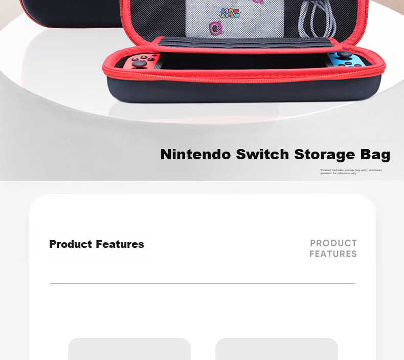 ESCASE Nintendo Switch Storage Case Protective Cover NS/OLED Handheld Console Multifunctional Portable Large Capacity Protective Bag Shockproof Shell Storage Pouch 2