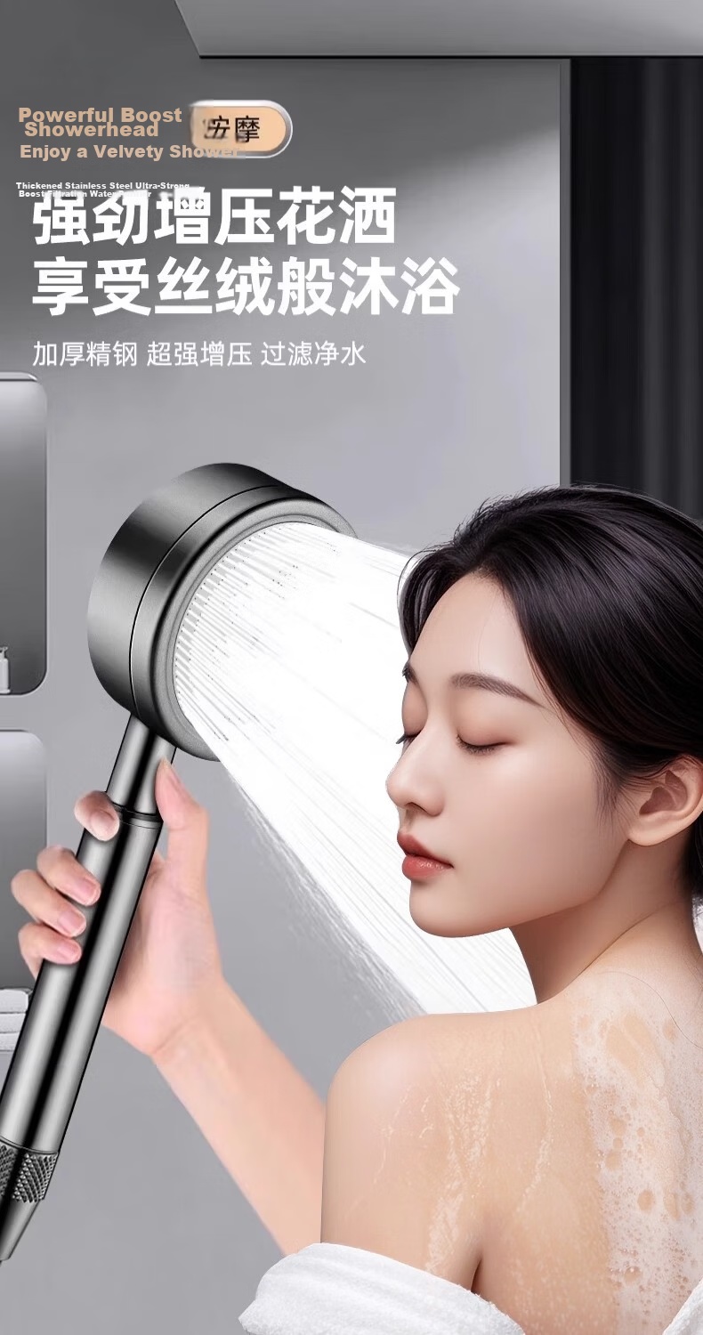 Denwalk [Germany] Pressurized Shower Head Set for Home Bathroom, High-Pressure Rainfall Shower Sprayer 3