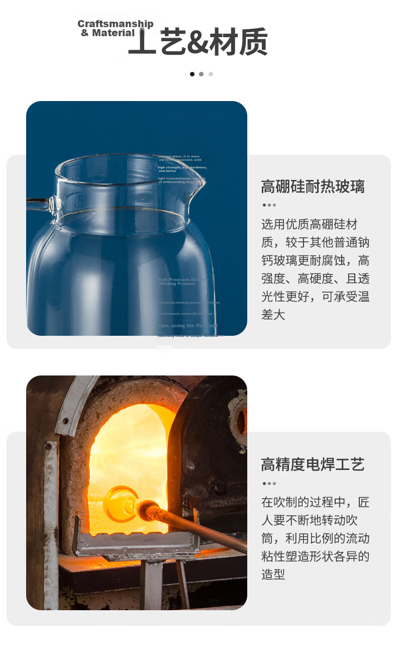 Chuida Huang 1.8L Large Capacity Summer Cooling Cold Water Pitcher Heat-Resistant Explosion-Proof Glass Cup Fruit Tea Kettle Boiled Water Cup 16