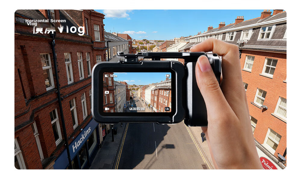 TELESIN Compatible with DJI Action 6 Street Photography Kit Osmo Action 6 Ultra-Light Metal Cage Frame Shooting Expansion Anti-Drop Handle 6