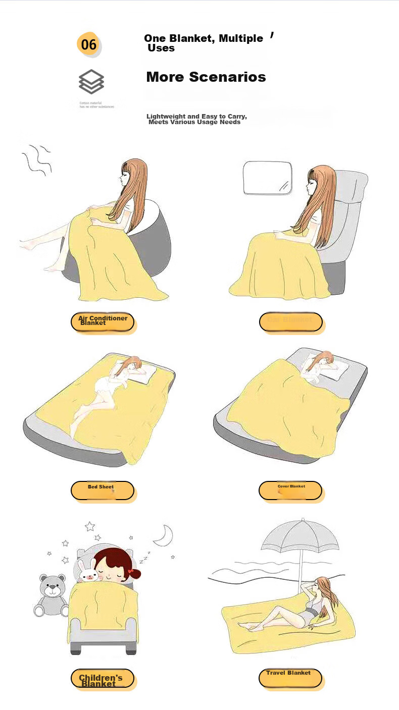 KING SHORE 100% Cotton A-Class Six-Layer Gauze Single Towel Blanket 150*200cm Mickey Brown 10