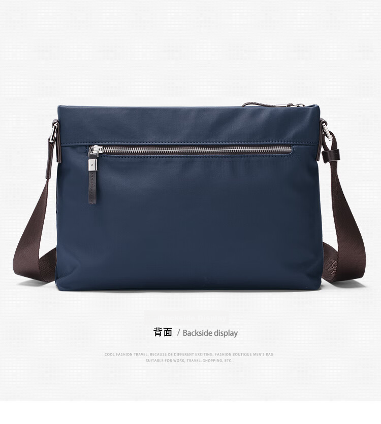 Pabojoe Men's Waterproof Canvas Shoulder Crossbody Bag with Top Layer Cowhide Leather Fashionable Versatile Messenger Bag 12