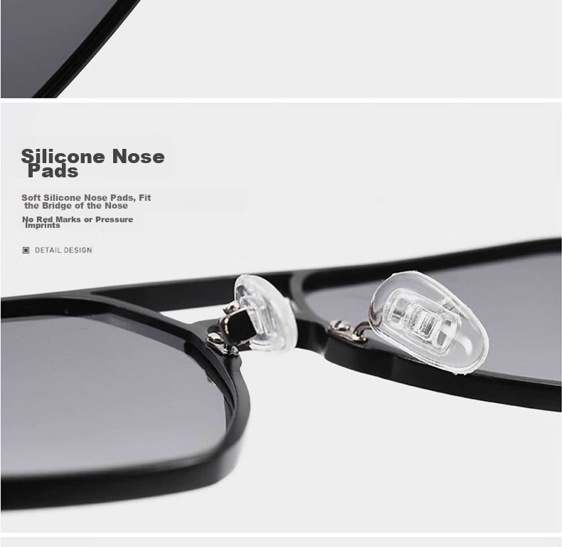 LESCA LUNETIER New High-End Men's Square Sunglasses, Polarized Sunglasses, UV Protection, Driving Glasses, Driver's Photochromic Lenses 13