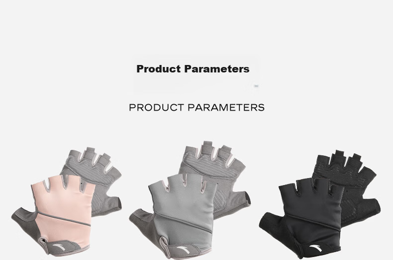 ANTA Sports Gloves, Cycling Fingerless Gloves, Warm, Shock-Absorbing, Non-Slip, Wear-Resistant, for Weightlifting, Gym Equipment, Fitness Training, Gray, Size M 9