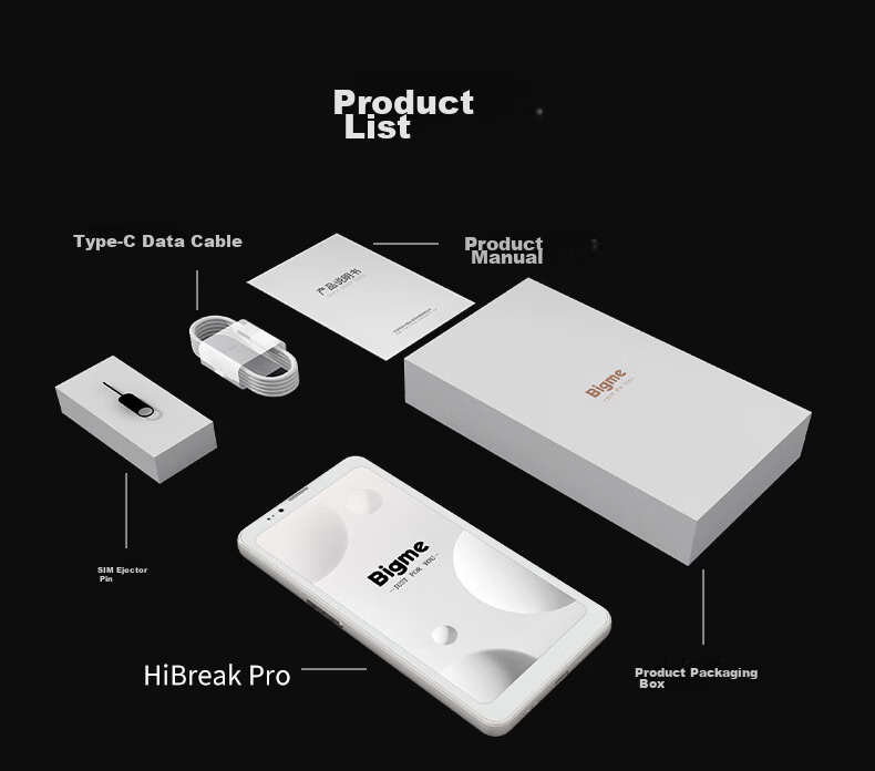BIGME HiBreak Pro Color 6.13-inch Color E-Ink Screen Smart Eye Protection Phone E-Book Reader Tablet 8+256GB 5G Call Support White 33