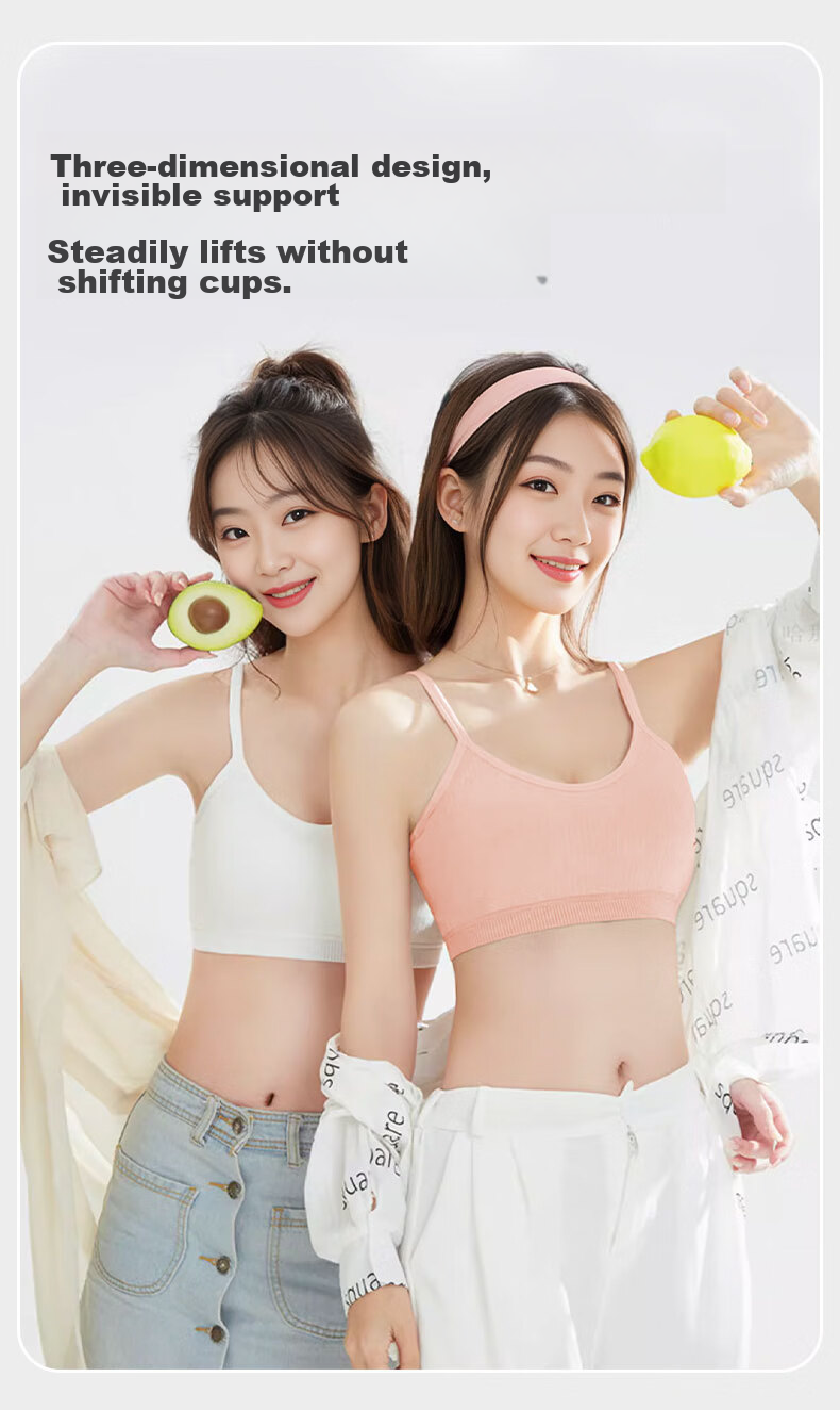 Miiow Disposable Underwear Bra Adjustable Straps Sterilized No-Wash Travel Business Vacation Daily Stripe White M 8