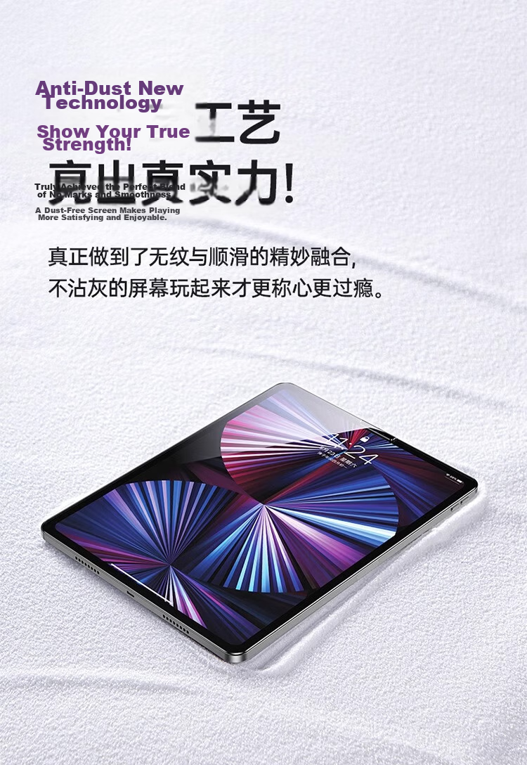 Baseus iPad Screen Protector Tempered Glass AR Film [Ultra-Crystal Ceramic | Drop and Bend Resistant | Dust-Free Easy Installation] Compatible with 2018-22 iPad Pro 11-inch 8