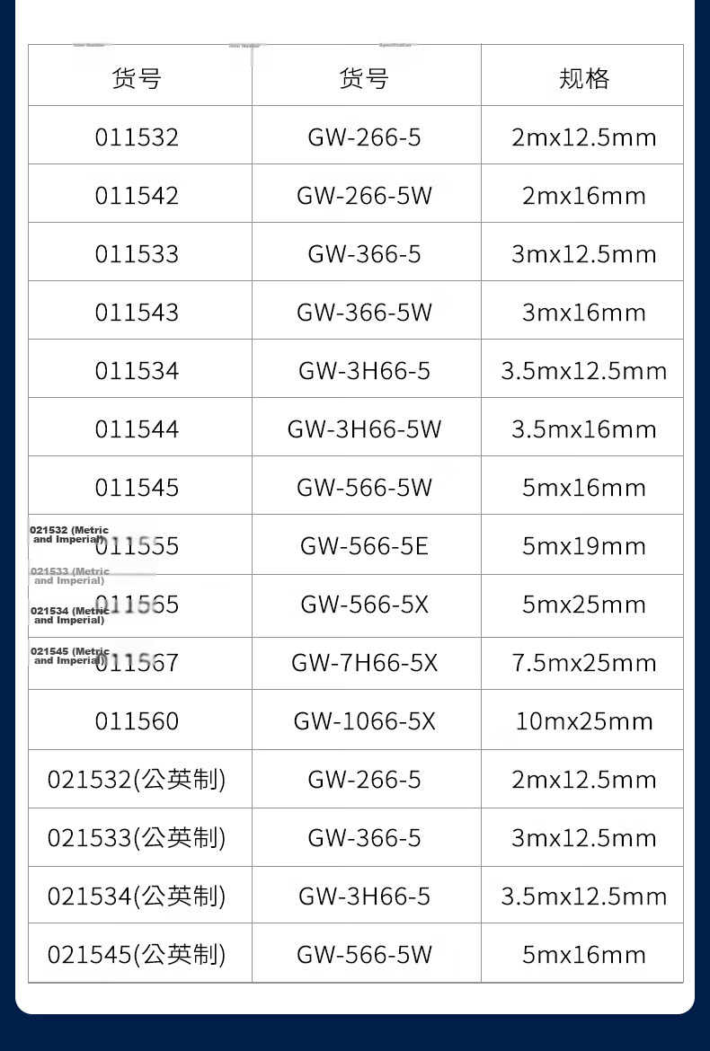 Great Wall Precision Steel Tape Measure Waterproof Wear-Resistant High-Precision Household Tape Measure 3.5m x 16mm 011544 26