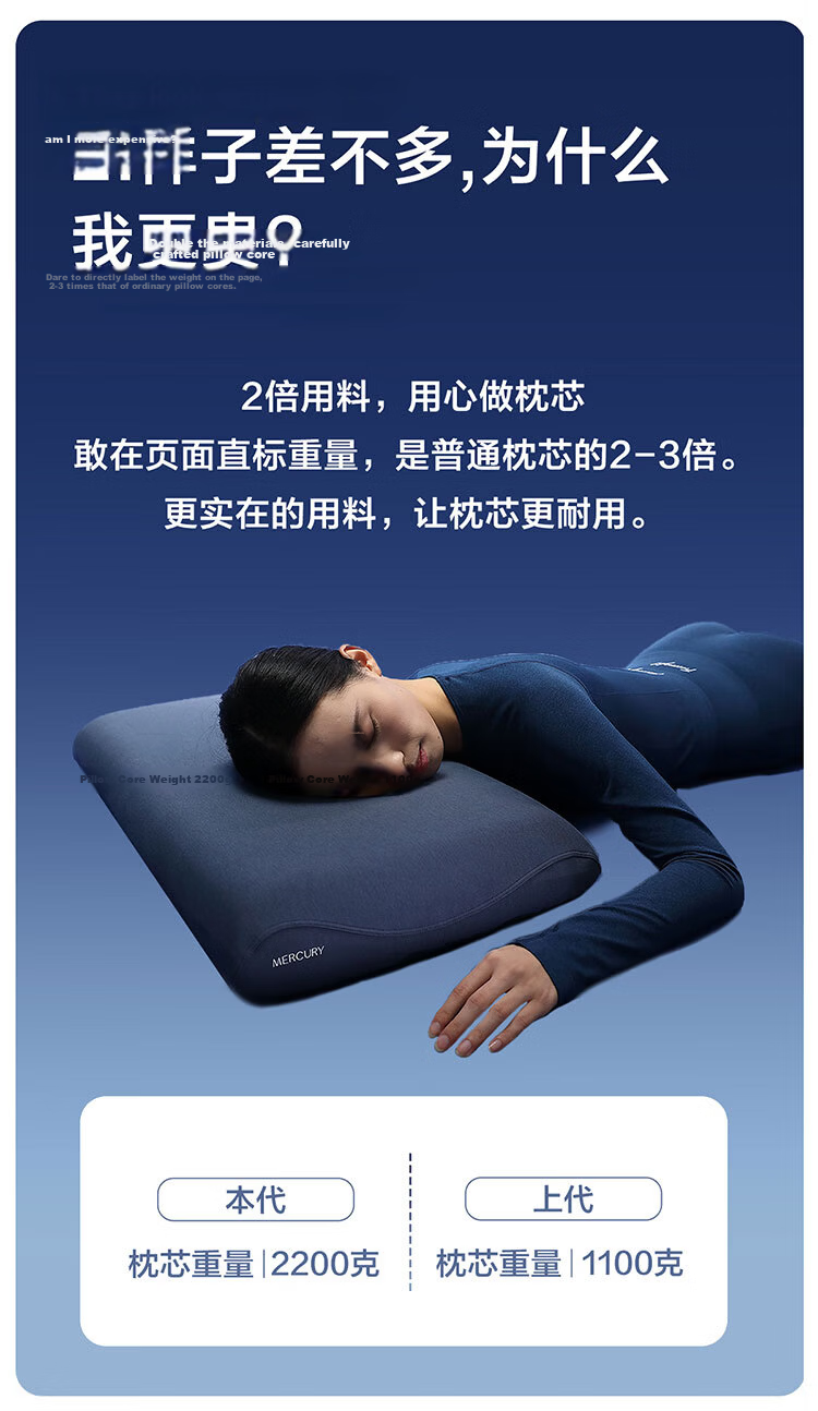 Mercury Home Textiles Deep Sleep Pillow Pro Ergonomic Pillow 3.0 Memory Foam Neck Support Pillow 10cm Sleep Aid Core for Adults 4