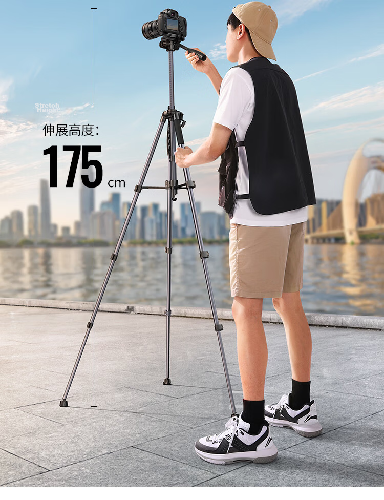 UGREEN Tripod Camera DSLR Mirrorless Professional Photography Tripod Live Streaming Video Photography Anti-Shake Ball Damping Gimbal Central Axis Inverted Aviation Aluminum Alloy 17