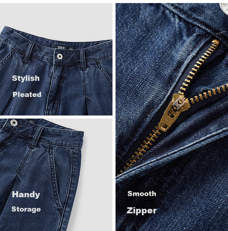 Semir Senrou Women's Summer Denim Linen Cool Antibacterial Long Pants 2026 Leg-Lengthening Wide-Leg Jeans 109326124007 11