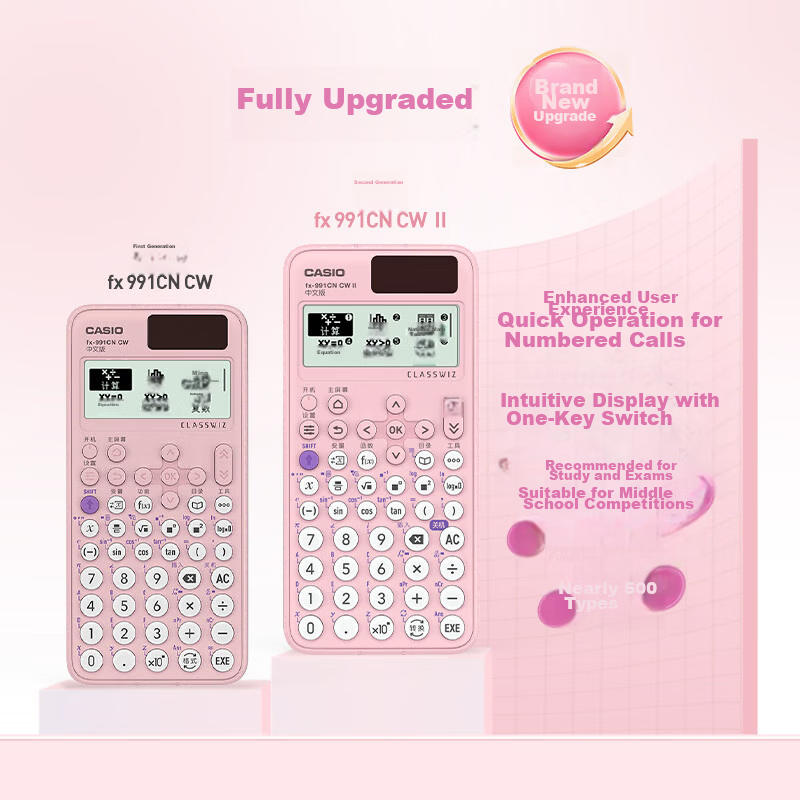 CASIO fx-991CN CW Scientific Calculator Pink Edition for High School Physics Chemistry Biology Competitions University Entrance Exams Random New or Old Model 1