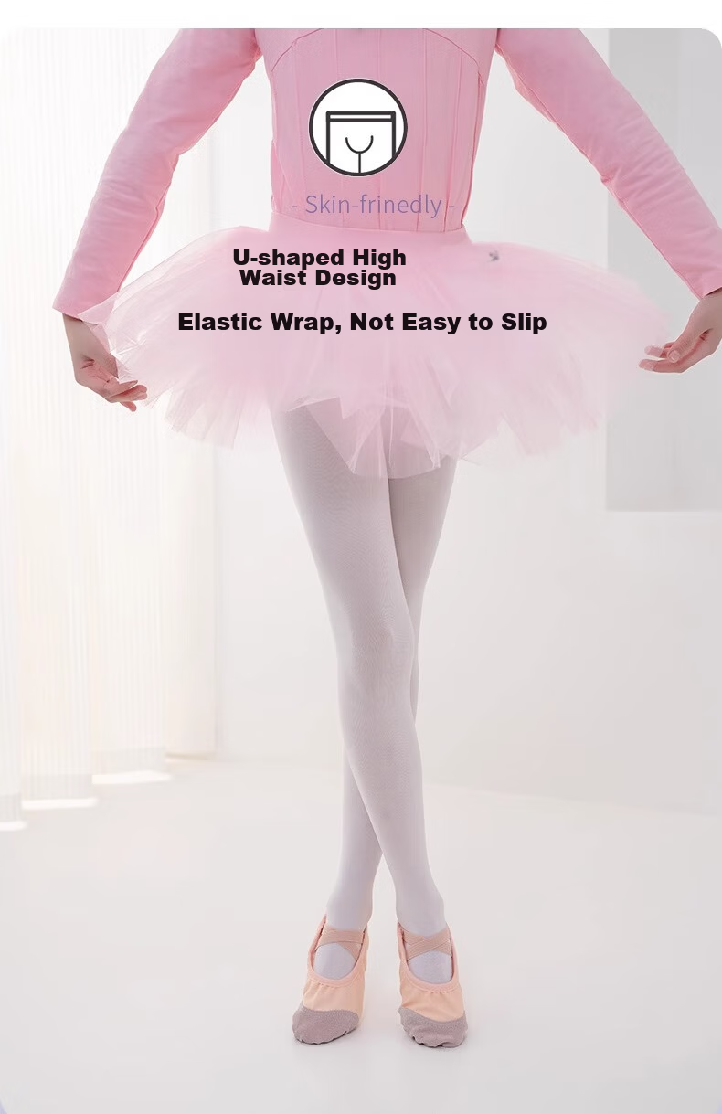 LangSha Children's Dance Tights, Girls' Practice White Anti-Sprain Pantyhose, Ultra-Thin Stockings for Dancing, Ballet Tights Suitable for Outdoor Wear 8