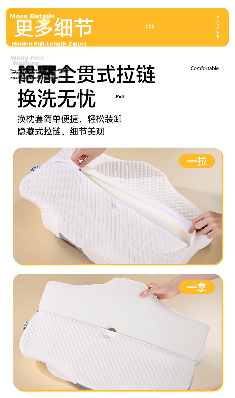 Mixiaoshu Low Pillow Neck Support for Adults And Students, Dual-Use for Prone And Supine Sleeping Positions, Fits Cervical Spine, Breathable Comfortable Memory Foam Pillow 21