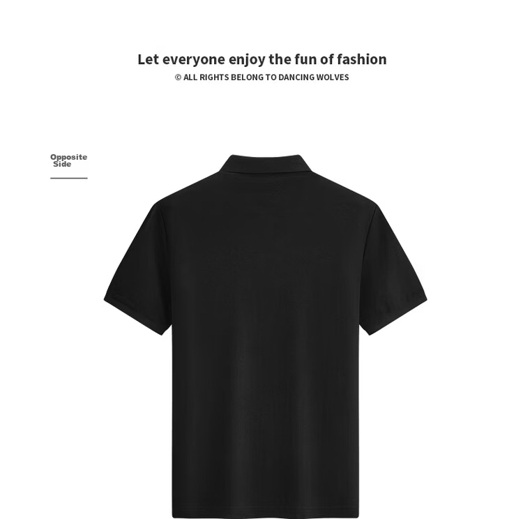 Dance with Wolves [Instant Cooling] Premium Fabric Summer Men's Commuter Antibacterial Short Sleeve Polo Shirt 001 Black XL 31