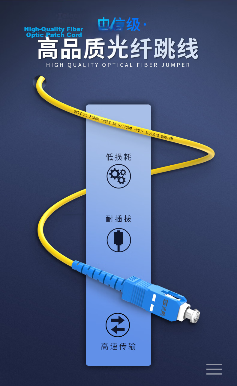 Guanghang Telecom Grade Optical Fiber Patch Cord LC-LC Single Mode Duplex 1m Indoor Fiber Optic Cable Low Smoke Halogen-Free Eco-Friendly Jacket Transceiver Pigtail GH-LL01-S 4