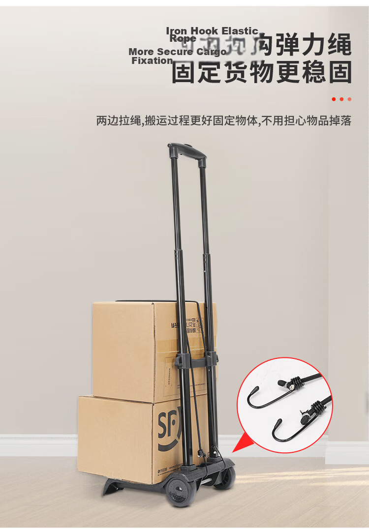 Xilushi Folding Trolley Cart Portable Shopping Cart Luggage Cart Load Capacity Approx. 35kg BY07 10