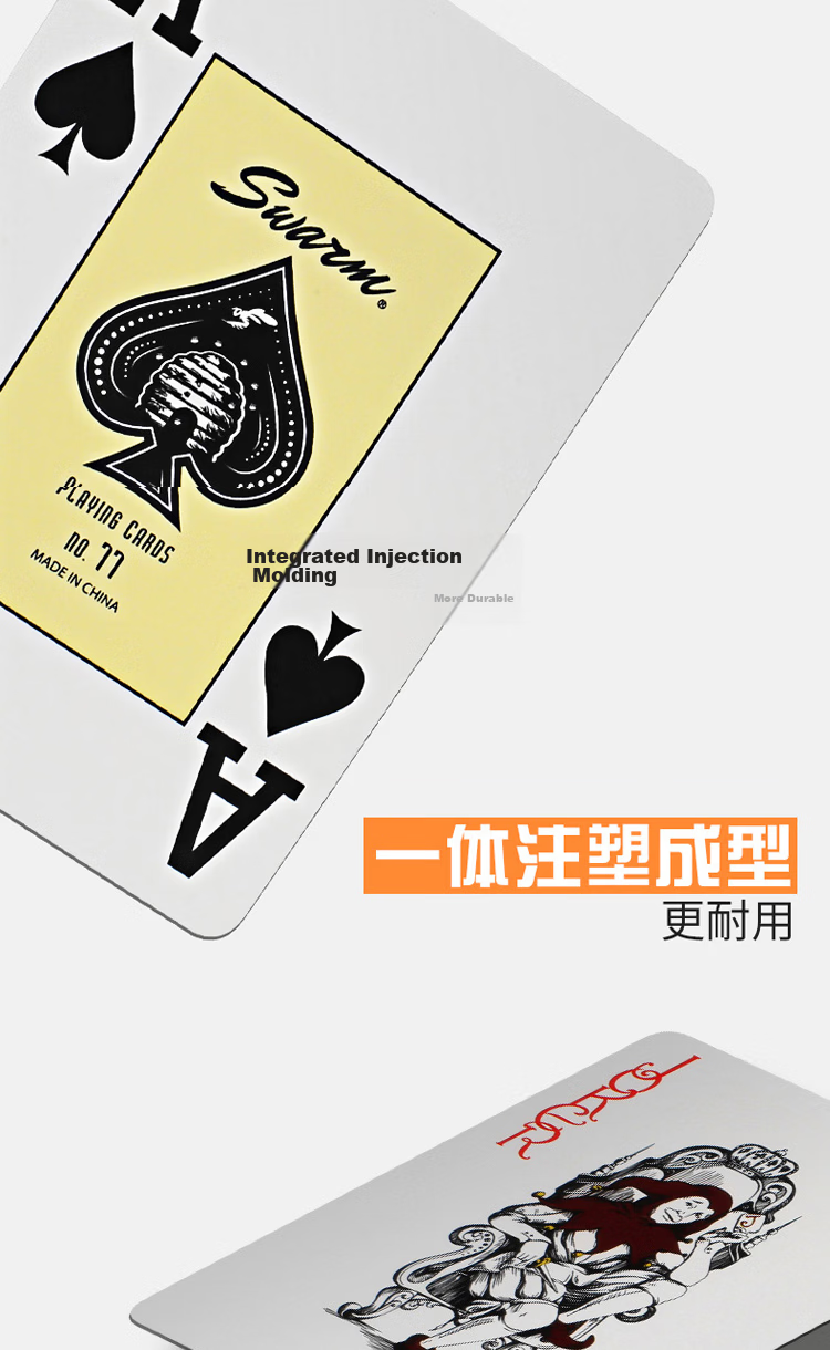 Wangjing Poker Texas Hold'em Poker Cards, PVC Frosted Waterproof Playing Cards, Large Print Plastic Cards for Elderly, 12 Decks Per Set 2