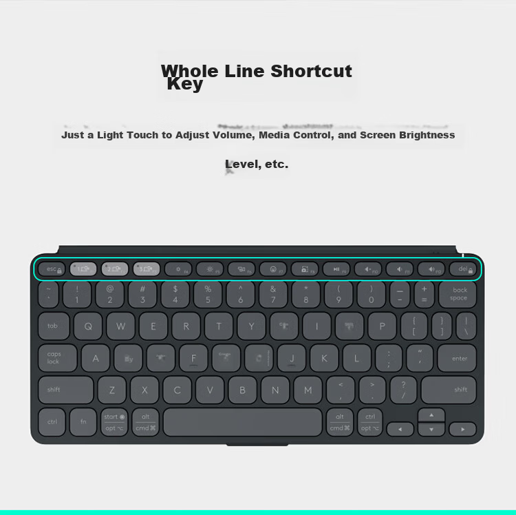 Logitech Keys-To 2 Wireless Bluetooth Keyboard, Ultra-Thin Portable, Compatible with Multiple Systems, White, 78 Keys 9