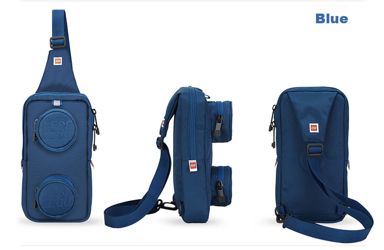 LEGO Chest Bag, Children's Crossbody Bag, Casual Bag, Shoulder Bag, Light Building Blocks, Cute Birthday Gift, 20207 Blue 16