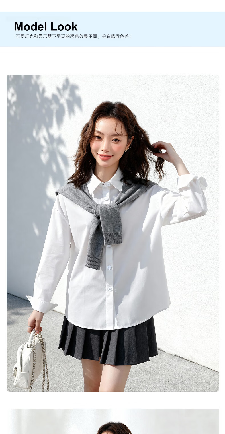 MJ STYLE Colorblock Shawl Long Sleeve Shirt Women 2026 Autumn New Design Shawl Elegant College Style Niche Top 10