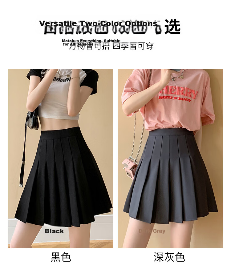 Free Style Pocket Pleated Skirt for Women Petite High Waist Anti-Exposure Blazer Mini Skirt 2026 New Summer Bodycon Skirt 10