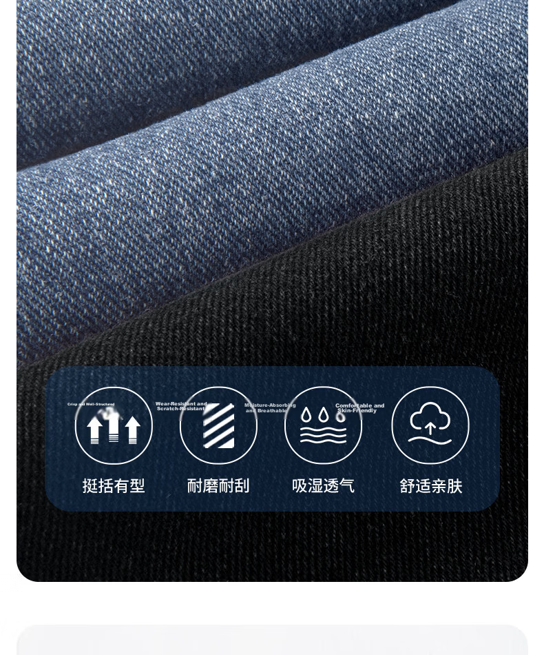 JEEP SPIRIT Men's Straight Loose Fit Jeans 2026 Spring Autumn New Casual Blue Trousers for Men 3