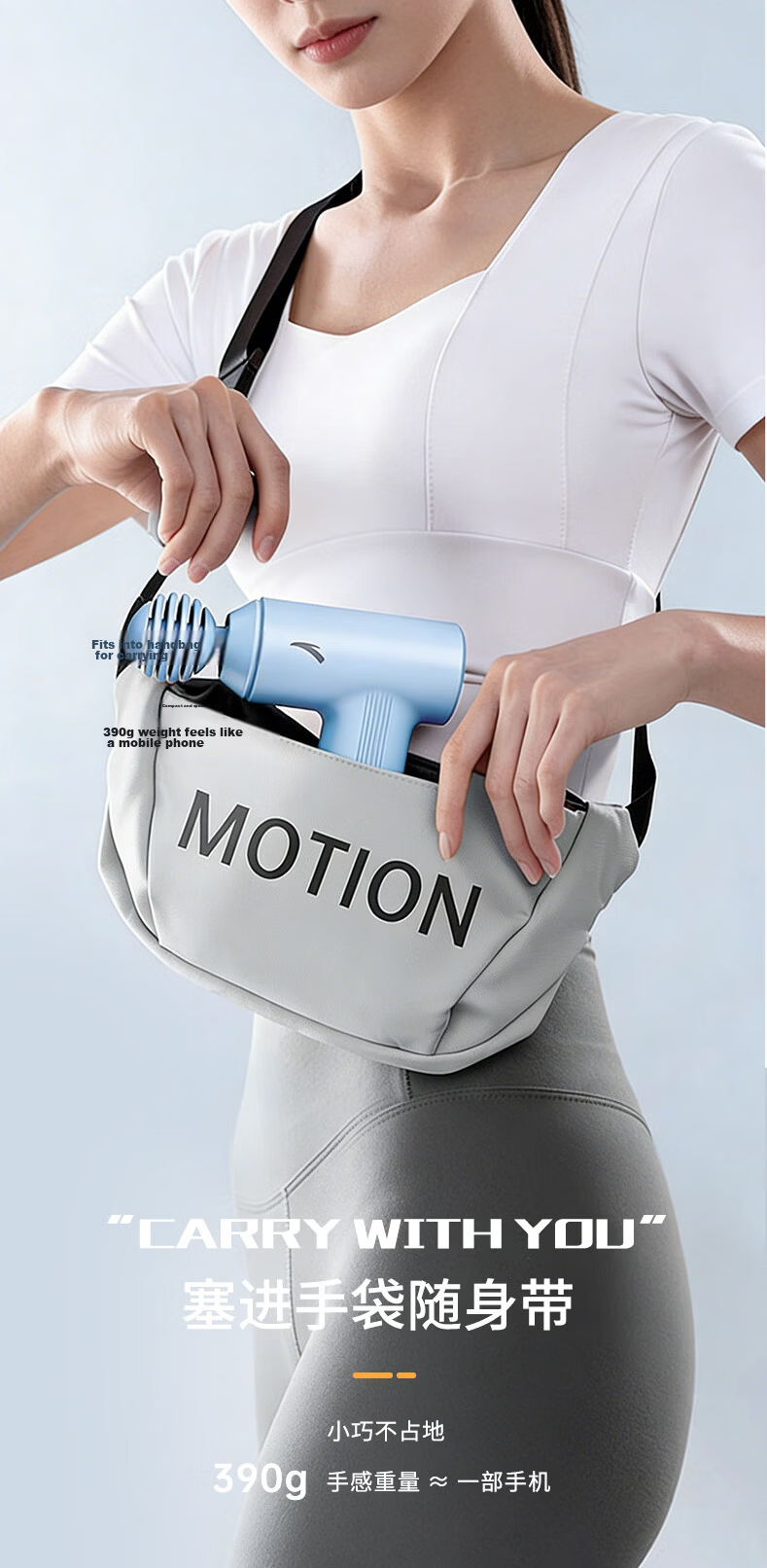 Anta Fascia Gun Massager Fitness Muscle Deep Relaxation Shoulder Neck Waist Back Massager Professional Mini Portable Gift for Parents Valentine's Qixi Festival Men Women 3