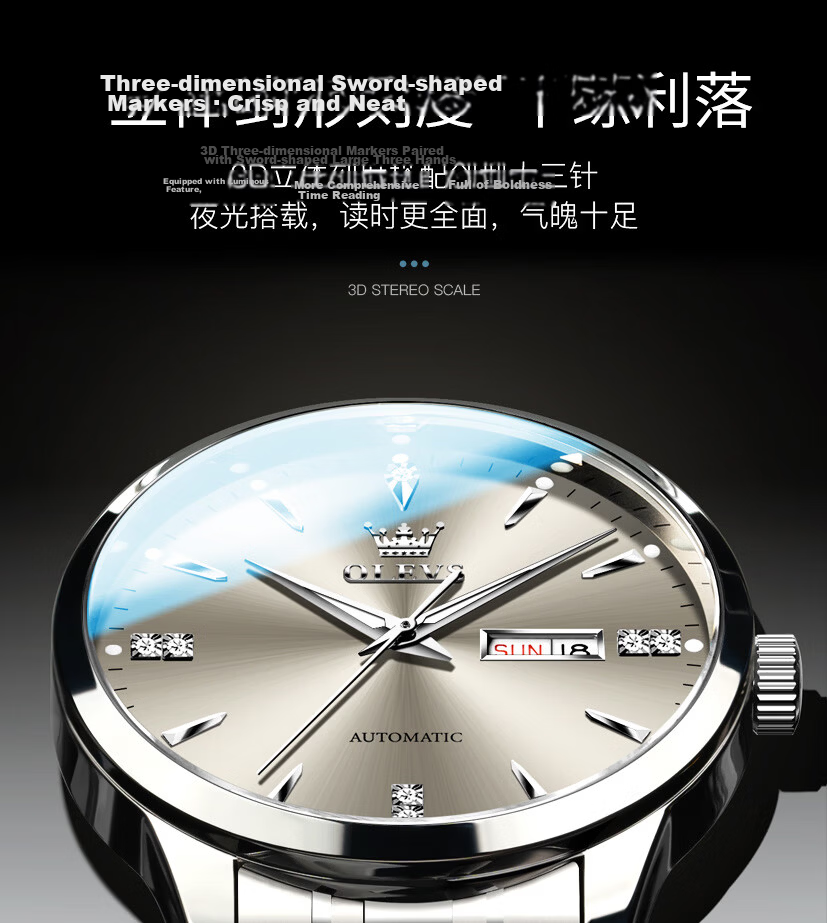 OLEVS Swiss Certified Men's Automatic Mechanical Watch Minimalist Men's Watch 2026 New Top 10 Brand 15