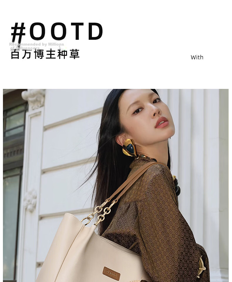 Aiqinghai Leather Handbag, Women's Tote Bag, Large Capacity Shoulder Bag, High-End Brand, Birthday Gift for Wife Or Girlfriend on May 20 7